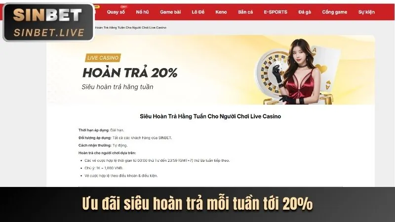 Thưởng nạp lại Tài Xỉu hàng tuần